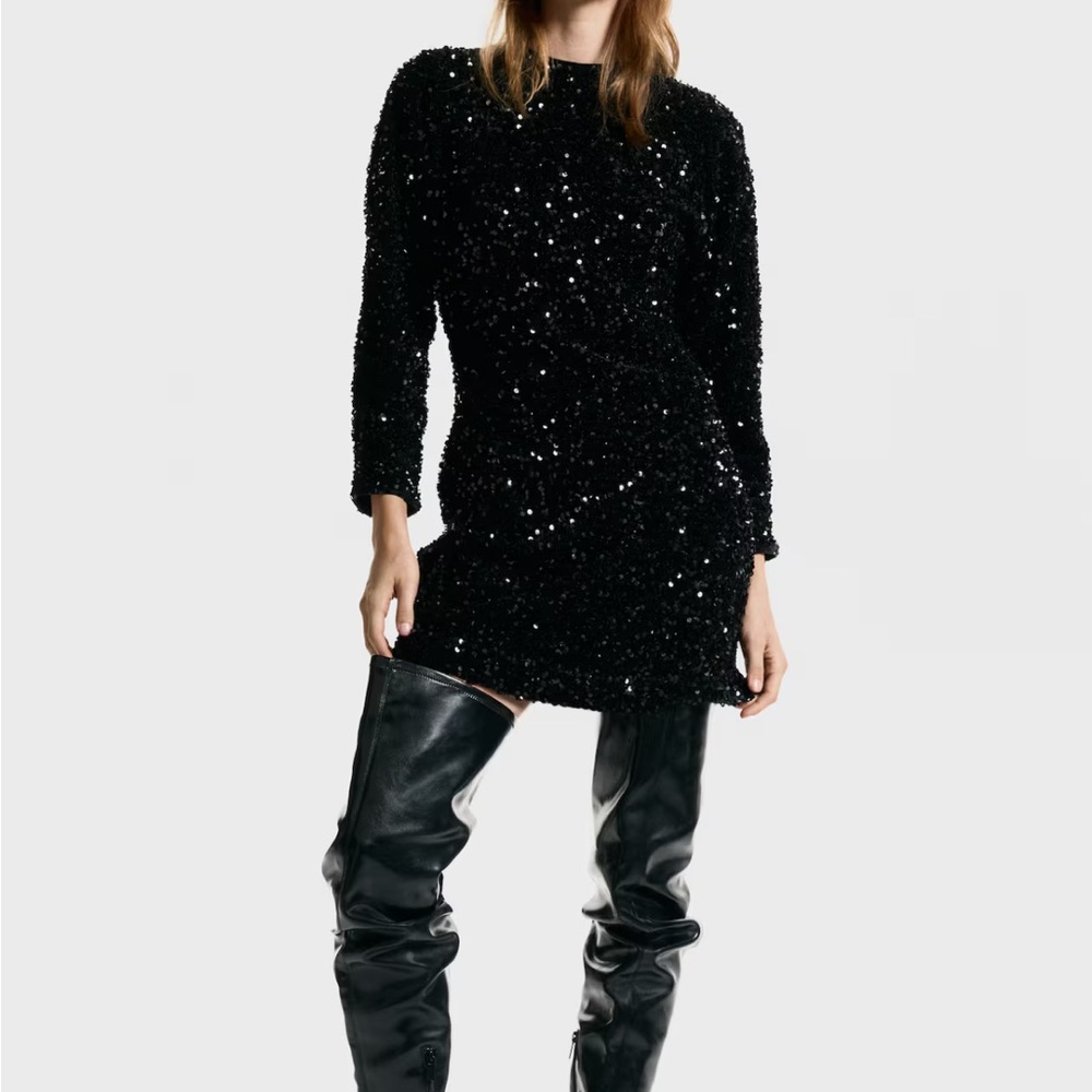 H&M Black Sequin Dress